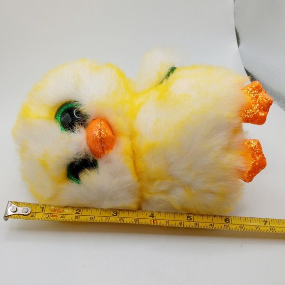 Ty Beanie Boo Lemon Drop Yellow Chick 6 Inch Plush Green Glitter - Picture 9 of 9